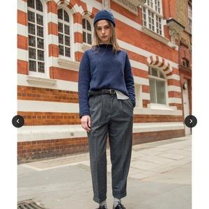 Olive flecked fisherman knit sweater